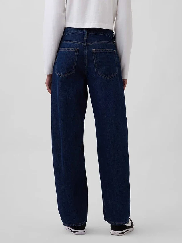 Jeans Barrel taille haute