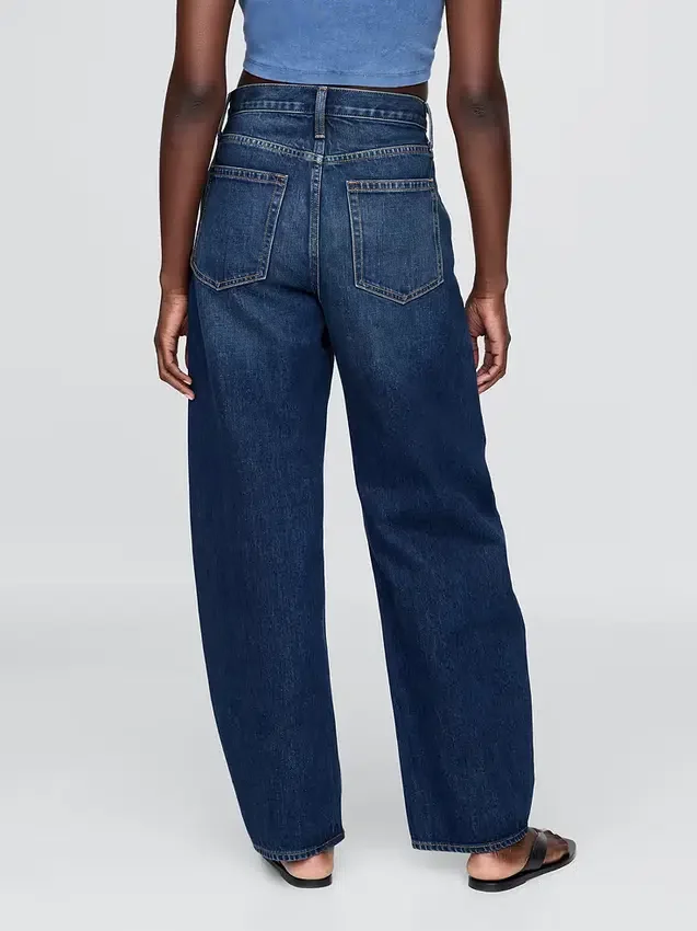 Jeans Barrel taille haute
