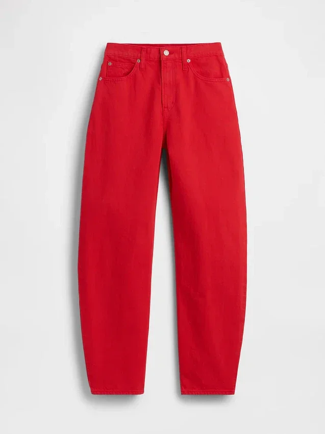 Jeans Barrel taille haute