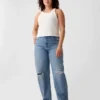 Jeans Barrel taille haute