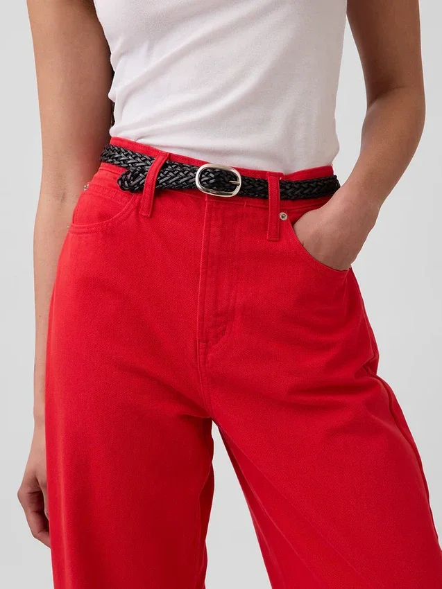 Jeans Barrel taille haute