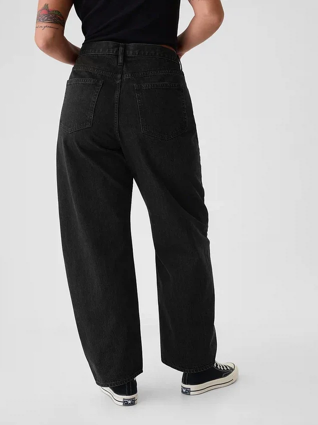 Jeans Barrel taille haute