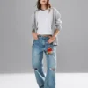 Jeans Barrel taille haute