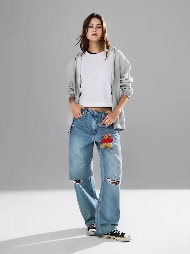 Jeans Barrel taille haute