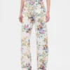 Jeans « Barrel » à taille haute et imprimé floral