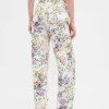 Jeans « Barrel » à taille haute et imprimé floral