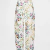 Jeans « Barrel » à taille haute et imprimé floral