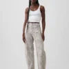Jeans « Barrel » taille haute à imprimé serpent