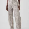 Jeans « Barrel » taille haute à imprimé serpent