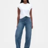 Jeans « Barrel » taille haute pour silhouettes rondes