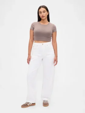 Jeans « Barrel » taille haute pour silhouettes rondes