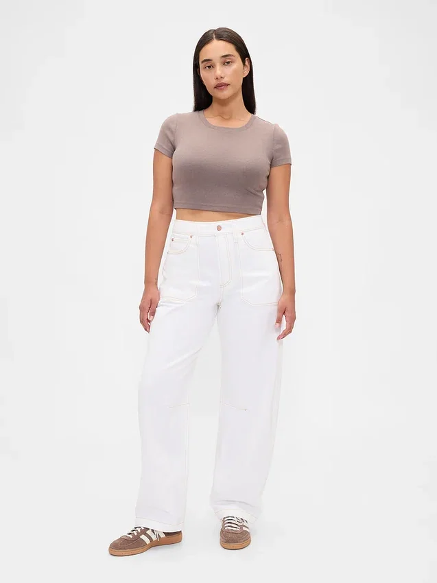 Jeans « Barrel » taille haute pour silhouettes rondes