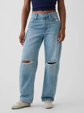 Jeans « Barrel » taille haute pour silhouettes rondes