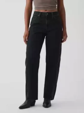 Jeans « Barrel » taille haute pour silhouettes rondes