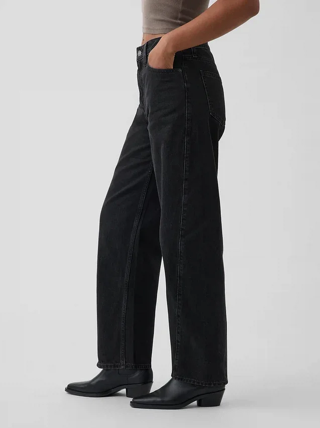 Jeans « Barrel » taille haute pour silhouettes rondes