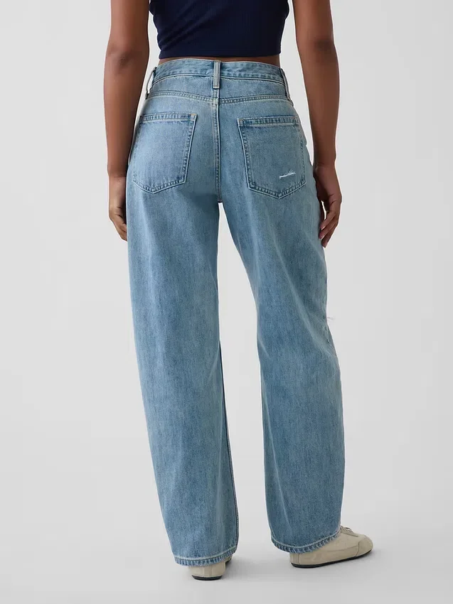 Jeans « Barrel » taille haute pour silhouettes rondes