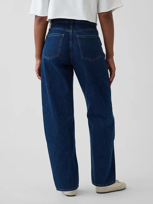 Jeans « Barrel » taille haute pour silhouettes rondes