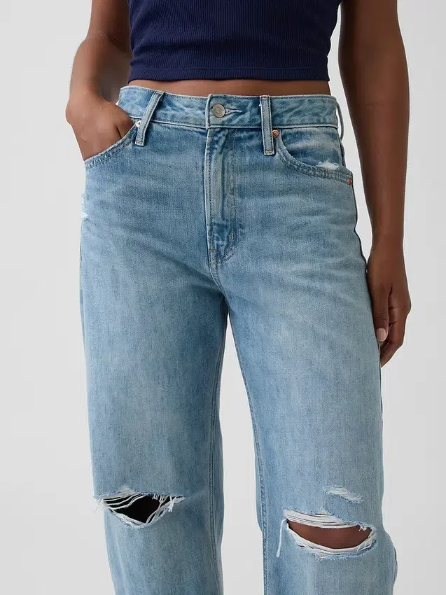 Jeans « Barrel » taille haute pour silhouettes rondes