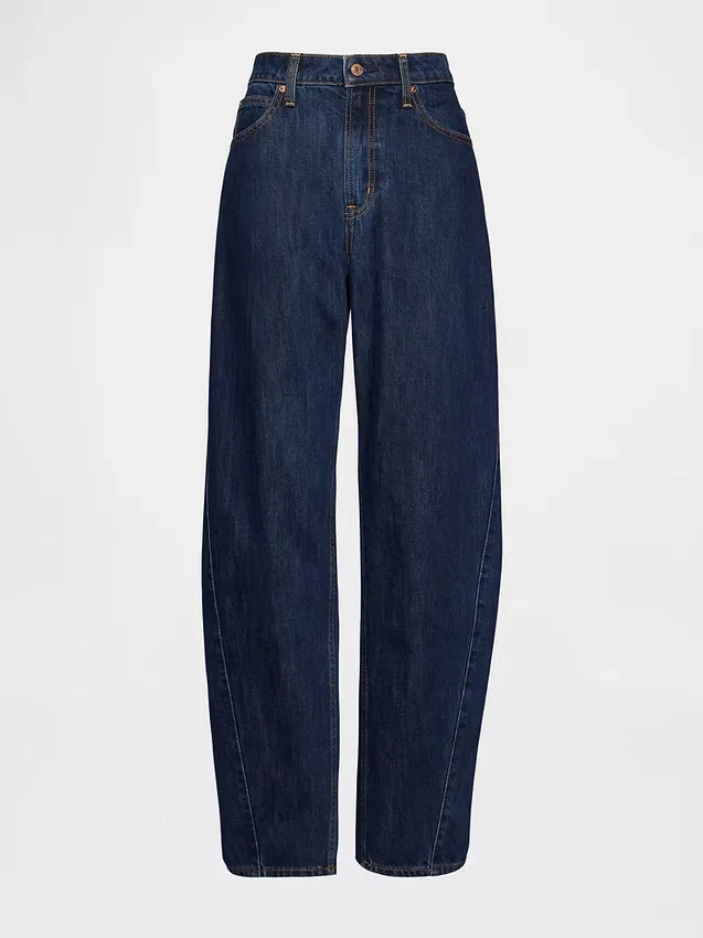 Jeans « Barrel » taille haute pour silhouettes rondes