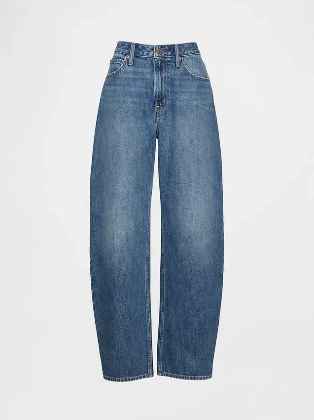 Jeans « Barrel » taille haute pour silhouettes rondes