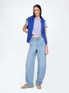 Jeans « Barrel » taille haute ultra-doux