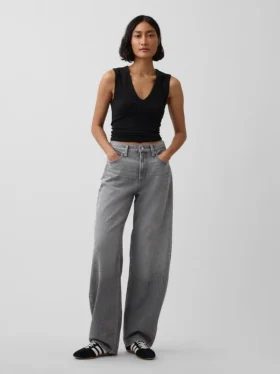 Jeans « Barrel » taille haute ultra-doux