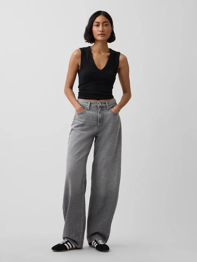 Jeans « Barrel » taille haute ultra-doux