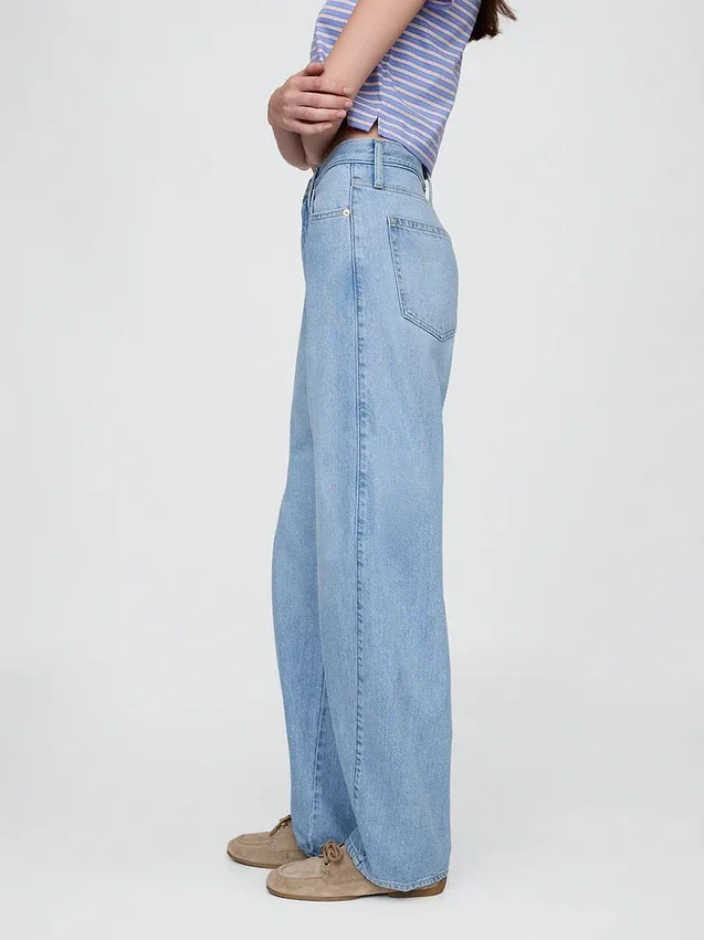 Jeans « Barrel » taille haute ultra-doux