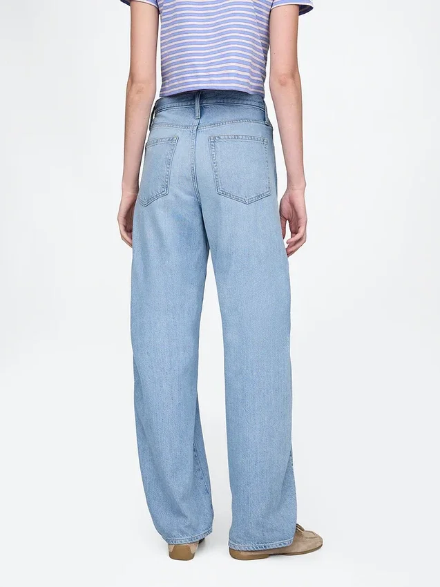 Jeans « Barrel » taille haute ultra-doux
