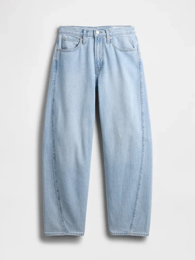 Jeans « Barrel » taille haute ultra-doux