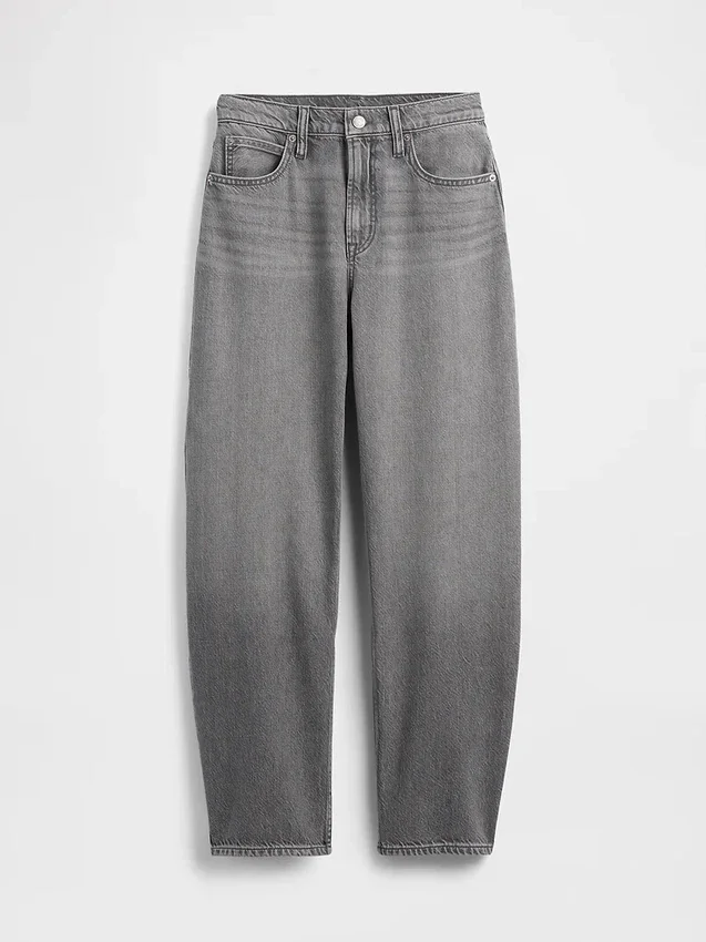 Jeans « Barrel » taille haute ultra-doux