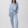 Jeans « Barrel » ultra-doux à taille basse