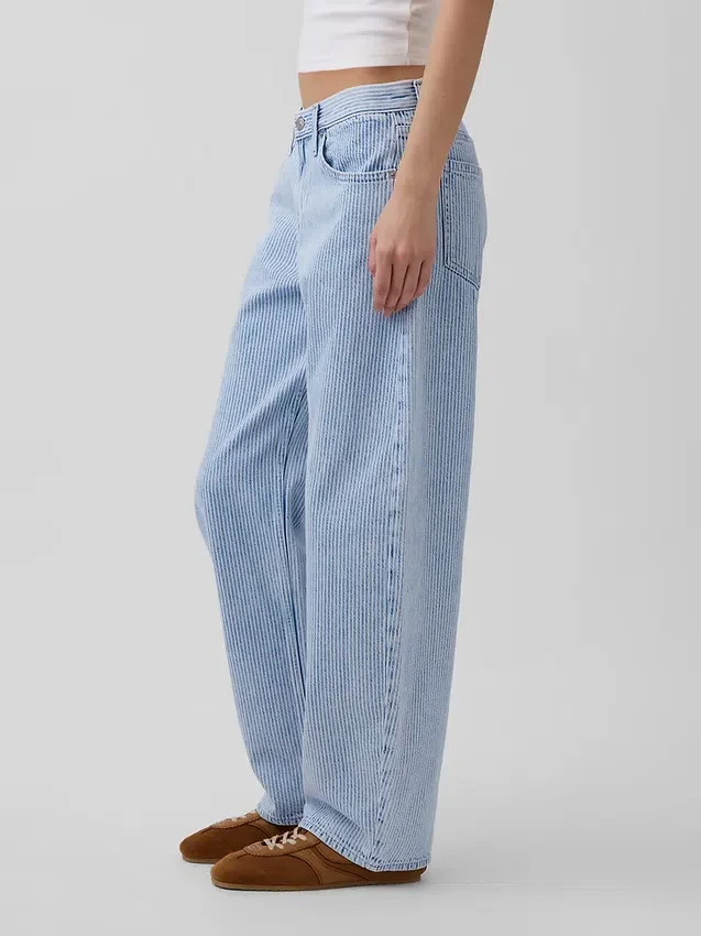 Jeans « Barrel » ultra-doux à taille basse