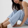 Jeans « Barrel » ultra-doux à taille basse