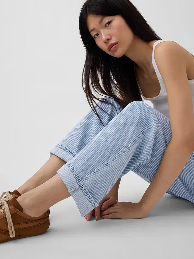Jeans « Barrel » ultra-doux à taille basse