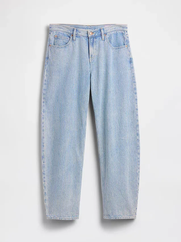 Jeans « Barrel » ultra-doux à taille basse