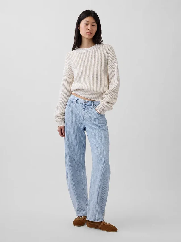 Jeans « Barrel » ultra-doux à taille basse