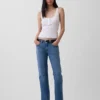 Jeans bootcut décontractés à taille mi-haute