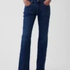 Jeans bootcut décontractés à taille mi-haute