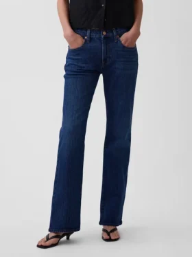 Jeans bootcut décontractés à taille mi-haute