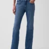 Jeans bootcut décontractés à taille mi-haute