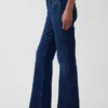 Jeans bootcut décontractés à taille mi-haute