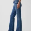 Jeans bootcut décontractés à taille mi-haute