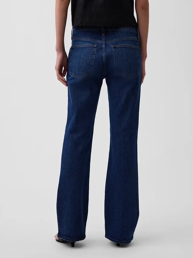 Jeans bootcut décontractés à taille mi-haute