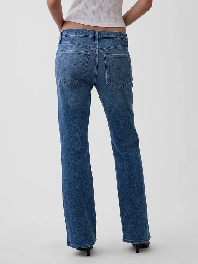 Jeans bootcut décontractés à taille mi-haute