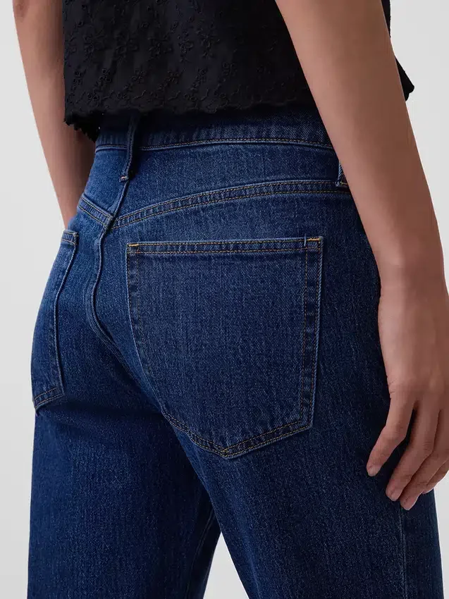 Jeans bootcut décontractés à taille mi-haute