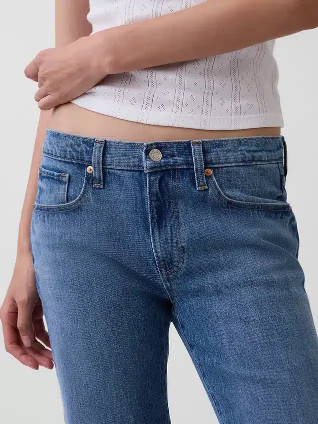 Jeans bootcut décontractés à taille mi-haute