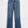 Jeans bootcut décontractés à taille mi-haute
