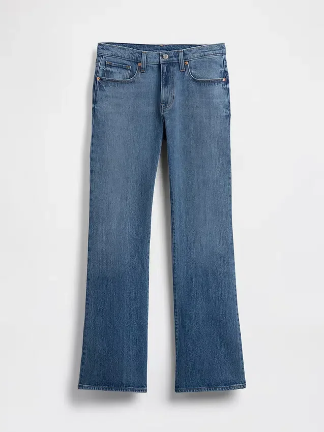 Jeans bootcut décontractés à taille mi-haute