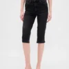 Jeans capri court à taille haute
